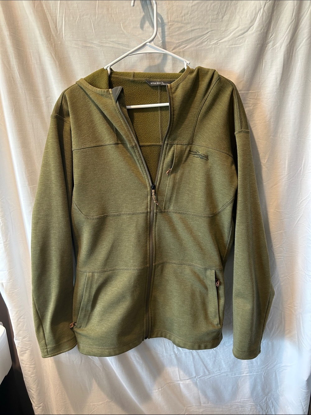 Men's SITKA Olive Green Full-Zip Hooded Jacket